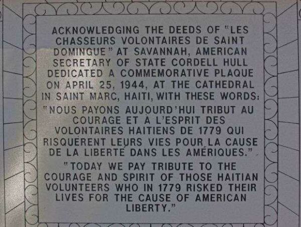 THE HAITIAN MONUMENT STONE PLAQUE C
