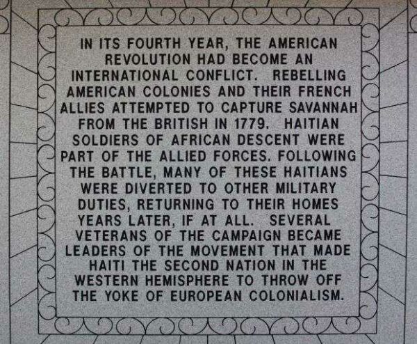 THE HAITIAN MONUMENT STONE PLAQUE A