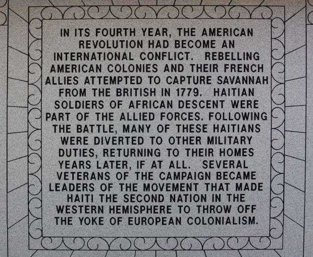 THE HAITIAN MONUMENT STONE PLAQUE A