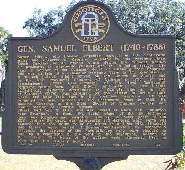 GEN. SAMUEL ELBERT WAR MEMORIAL MARKER