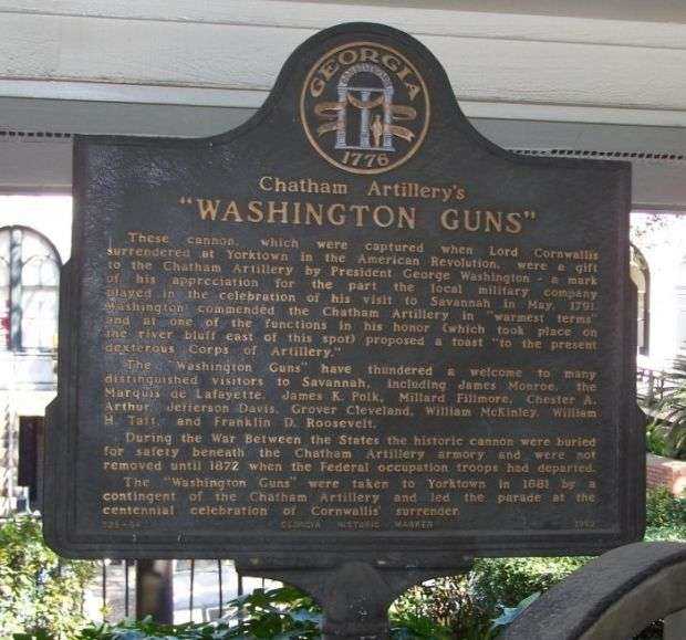 CHATHAM ARTILLERY’S “WASHINGTON GUNS” MEMORIAL MARKER