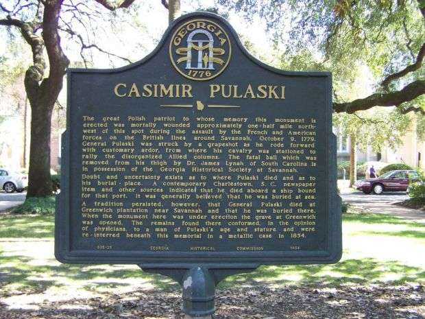 CASIMIR PULASKI WAR MEMORIAL MARKER
