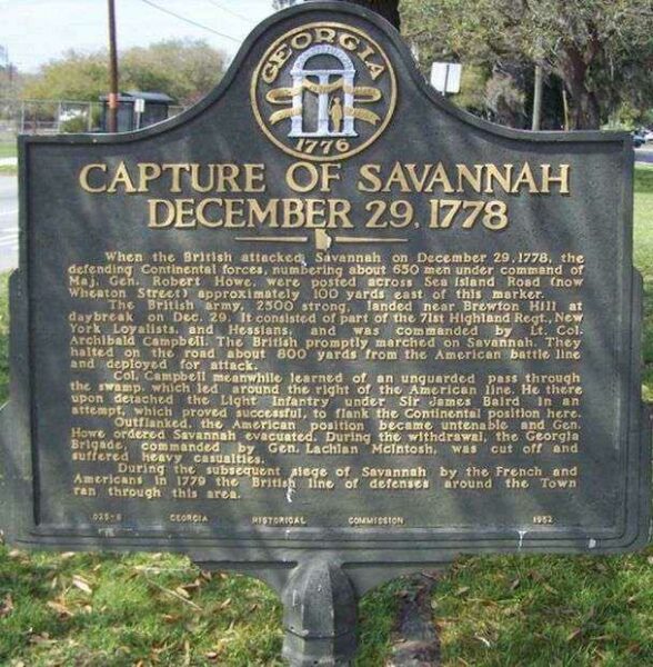 CAPTURE OF SAVANNAH MEMORIAL MARKER