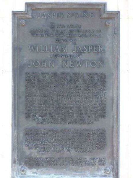 SERGEANT WILLIAM JASPER AND SERGEANT JOHN NEWTON WAR MEMORIAL PLAQUE
