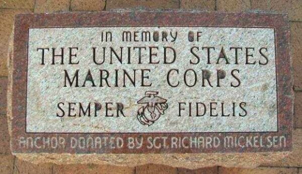THE UNITED STATES MARINE CORPS MEMORIAL ANCHOR PLAQUE