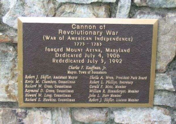 CANNON OF REVOLUTIONARY WAR MEMORIAL PLAQUE