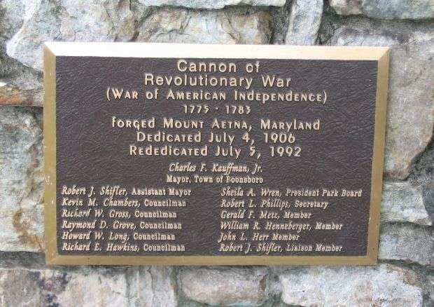 CANNON OF REVOLUTIONARY WAR MEMORIAL PLAQUE