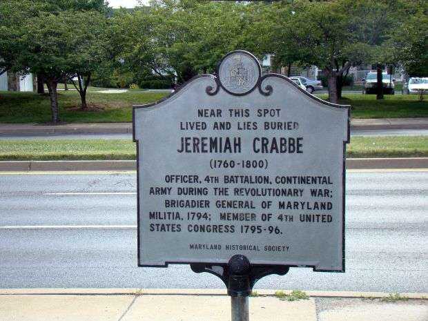 JEREMIAH CRABBE REVOLUTIONARY WAR MEMORIAL MARKER