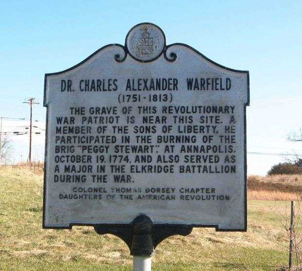 DR. CHARLES ALEXANDER WARFIELD MEMORIAL MARKER