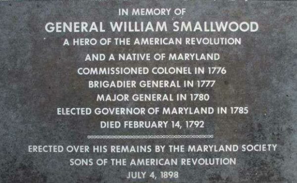 GENERAL WILLIAM SMALLWOOD WAR MEMORIAL PLAQUE