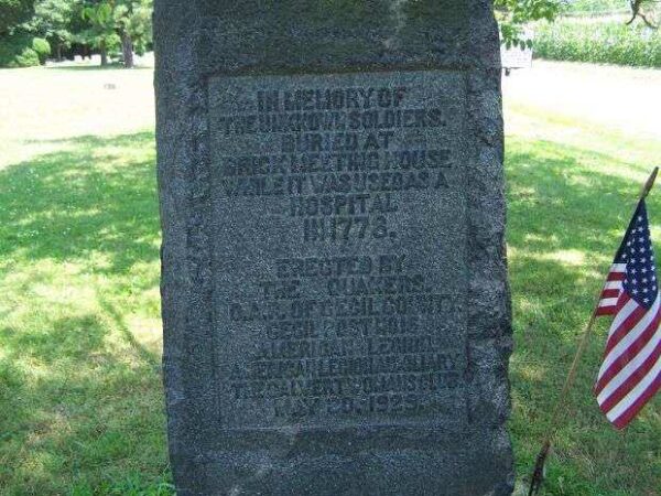 IN MEMORY OF UNKNOWN REVOLUTIONARY WAR SOLDIERS MEMORIAL