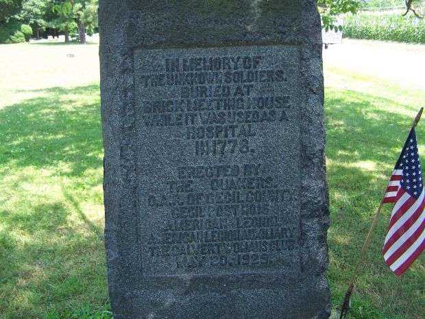 IN MEMORY OF UNKNOWN REVOLUTIONARY WAR SOLDIERS MEMORIAL