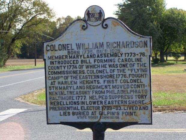 COLONEL WILLIAM RICHARDSON WAR MEMORIAL MARKER