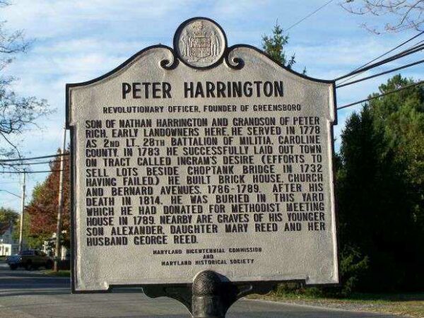 PETER HARRINGTON REVOLUTIONARY OFFICER MEMORIAL MARKER