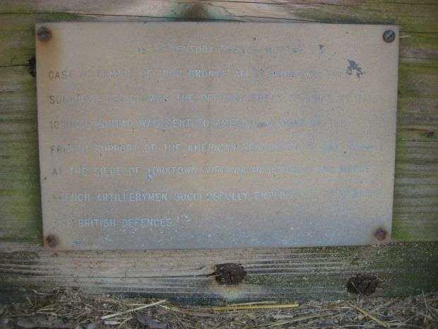 REVOLUTIONARY WAR 10 INCH MORTAR MEMORIAL PLAQUE