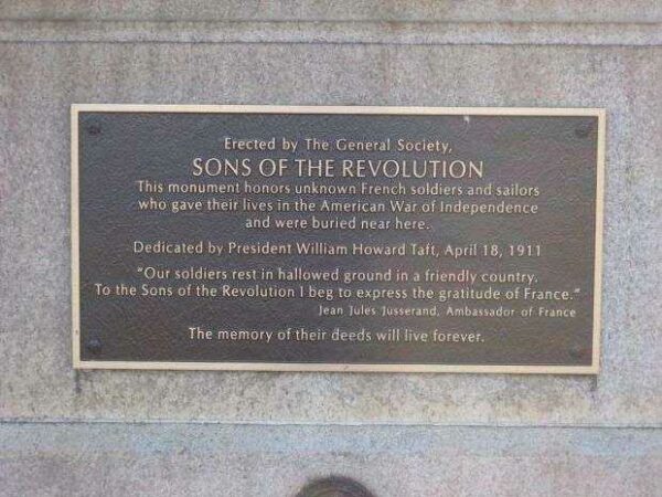 SONS OF THE REVOLUTION WAR MEMORIAL PLAQUE
