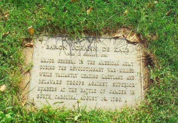 BARON JOHANN DE KALB WAR MEMORIAL PLAQUE B