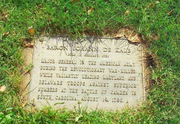 BARON JOHANN DE KALB WAR MEMORIAL PLAQUE B