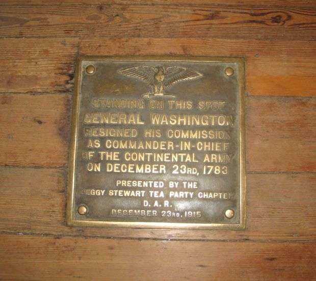 GENERAL WASHINGTON RESIGNATION MEMORIAL PLAQUE