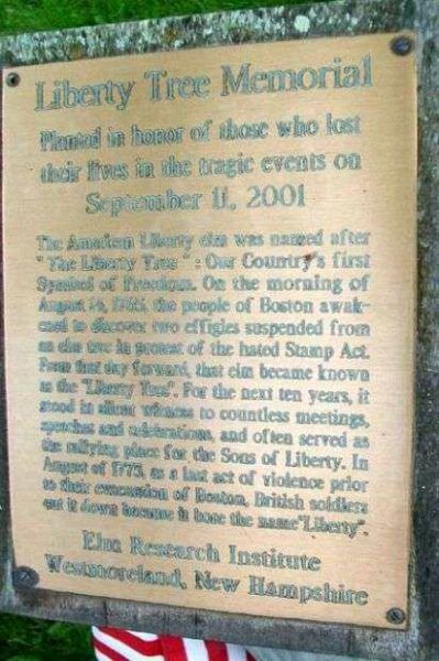 SEARSPORT LIBERTY TREE MEMORIAL PLAQUE
