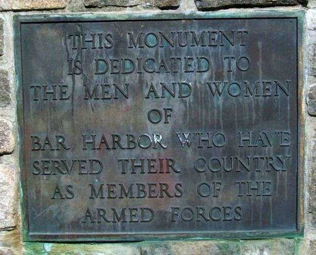 BAR HARBOR VETERANS MEMORIAL PLAQUE