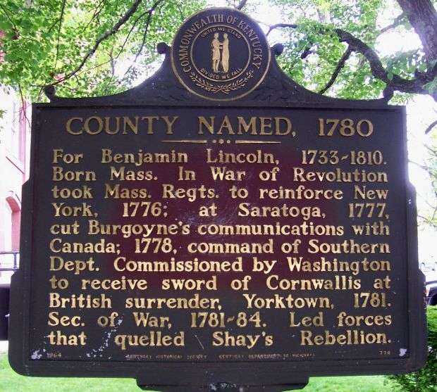 COUNTY NAMES, 1780 WAR MEMORIAL MARKER