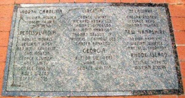 SIGNERS OF THE DECLARATION OF INDEPENDENCE STONE PLAQUE C