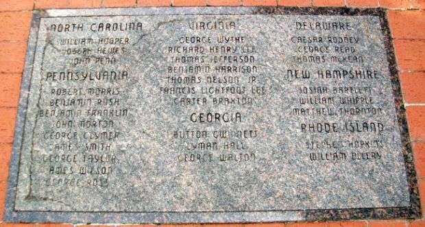 SIGNERS OF THE DECLARATION OF INDEPENDENCE STONE PLAQUE C