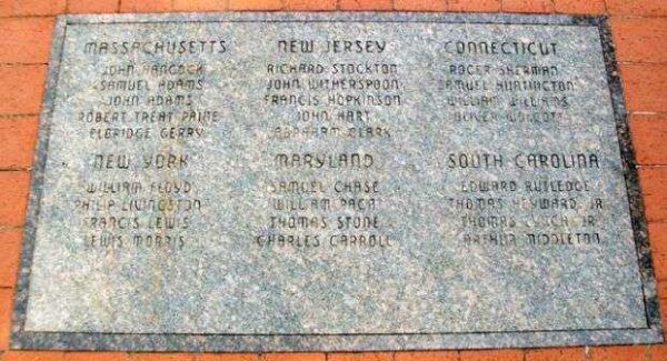 SIGNERS OF THE DECLARATION OF INDEPENDENCE STONE PLAQUE B