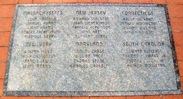 SIGNERS OF THE DECLARATION OF INDEPENDENCE STONE PLAQUE B