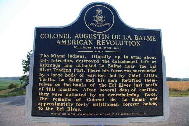 COLONEL AUGUSTIN DE LA BALME WAR MEMORIAL MARKER BACK