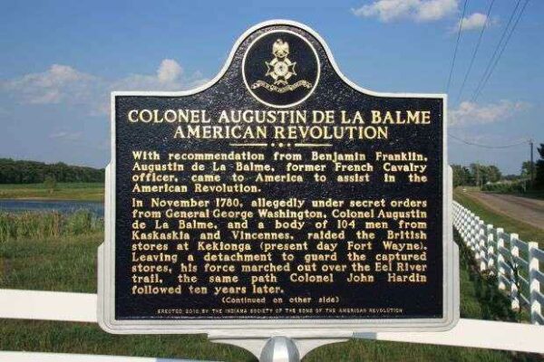 COLONEL AUGUSTIN DE LA BALME WAR MEMORIAL MARKER FRONT