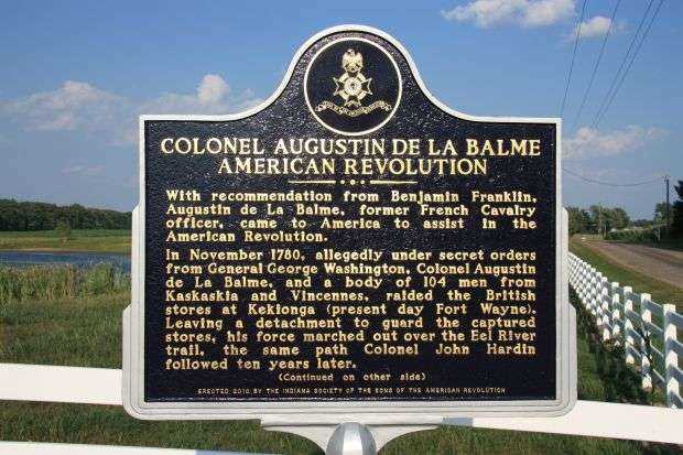 COLONEL AUGUSTIN DE LA BALME WAR MEMORIAL MARKER FRONT
