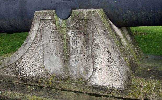 OWEN COUNTY REVOLUTIONARY WAR MEMORIAL CANNON DEDICATION STONE