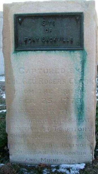 SITE OF FORT SACKVILLE REVOLUTIONARY WAR MEMORIAL