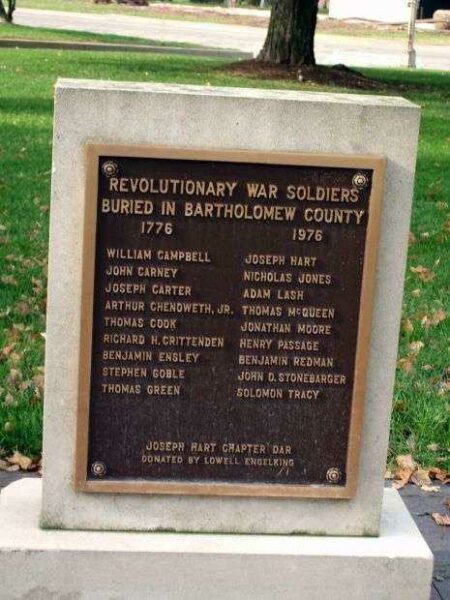 BARTHOLOMEW COUNTY REVOLUTIONARY WAR MEMORIAL