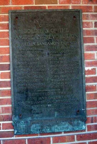 SANGAMON COUNTY REVOLUTIONARY SOLDIERS WAR MEMORIAL
