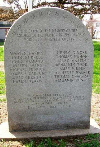 FAYETTE COUNTY REVOLUTIONARY WAR MEMORIAL