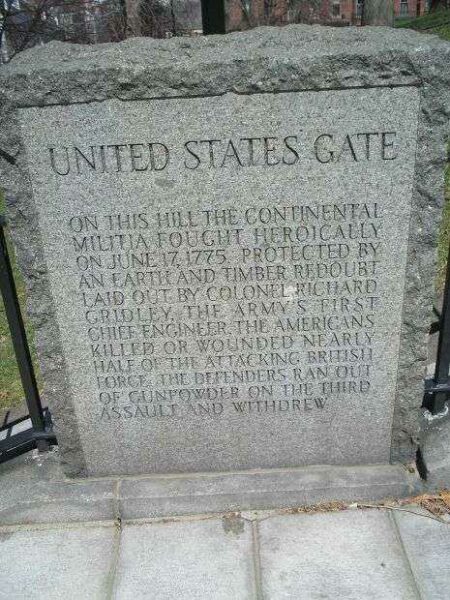 UNITED STATES GATE REVOLUTIONARY WAR MEMORIAL BACK