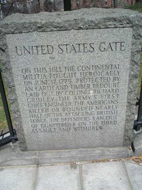 UNITED STATES GATE REVOLUTIONARY WAR MEMORIAL BACK