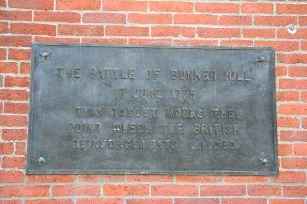THE BATTLE OF BUNKER HILL WAR MEMORIAL PLAQUE