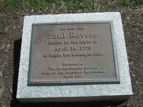 PAUL REVERE MIDNIGHT RIDE MEMORIAL PALQUE
