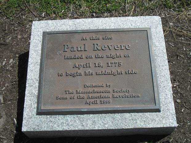 PAUL REVERE MIDNIGHT RIDE MEMORIAL PALQUE