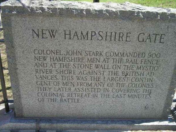 NEW HAMPSHIRE GATE REVOLUTIONARY WAR MEMORIAL BACK