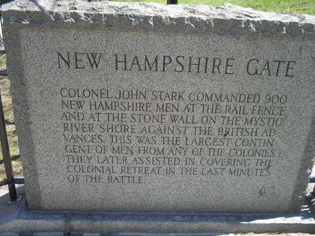 NEW HAMPSHIRE GATE REVOLUTIONARY WAR MEMORIAL BACK
