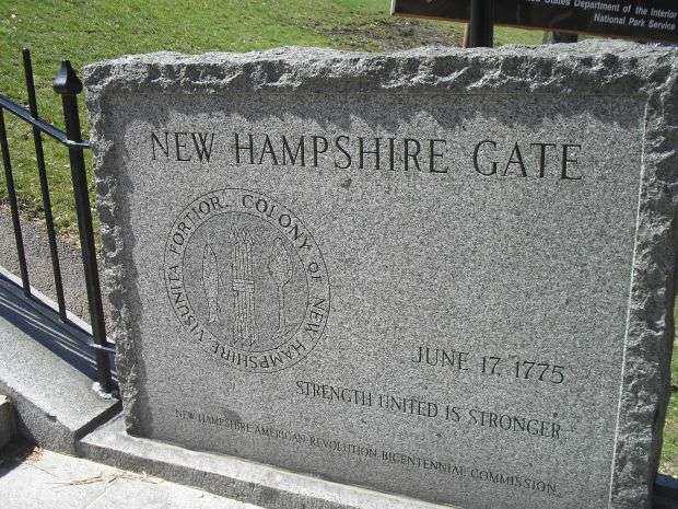 NEW HAMPSHIRE GATE REVOLUTIONARY WAR MEMORIAL FRONT