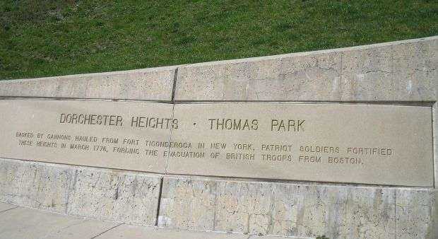 DORCHESTER HEIGHTS THOMAS PARK REVOLUTIONARY WAR MEMORIAL