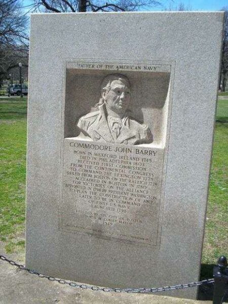COMMODORE JOHN BARRY FATHER OF THE AMERICAN NAVY MEMORIAL
