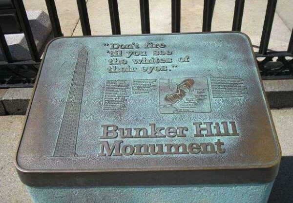 BUNKER HILL MONUMENT PLAQUE