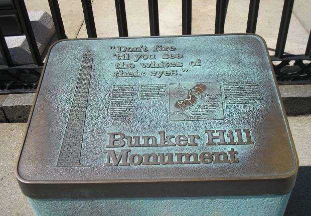 BUNKER HILL MONUMENT PLAQUE